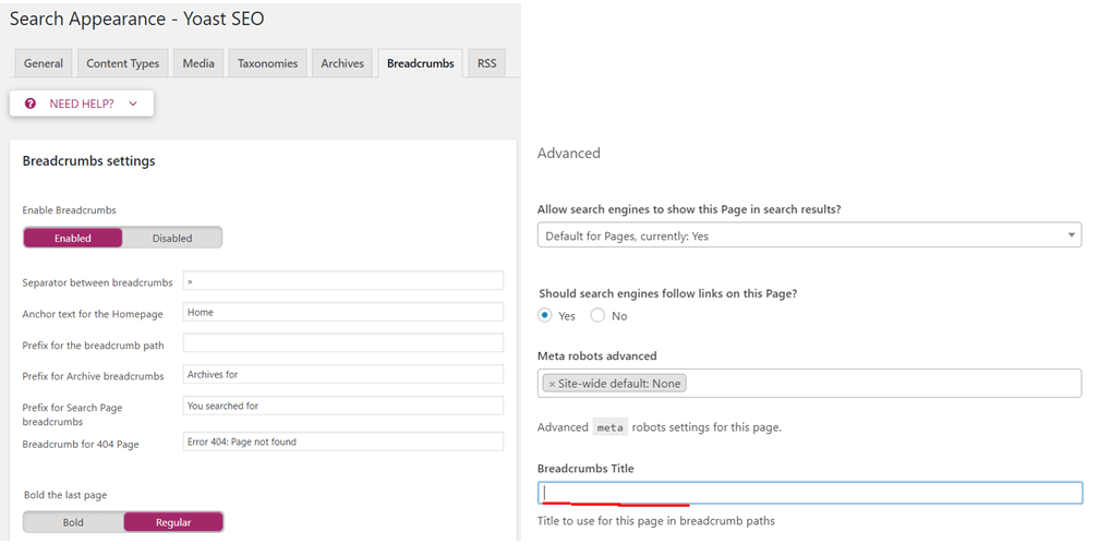 Breadcrumbs yoast wordpress
